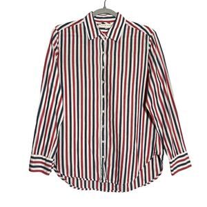 XiRENA Striped Button Down Shirt SIZE XS RED WHITE BLUE LS Top USA FLAW
